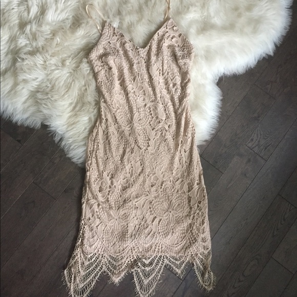 Crystal Doll Dresses & Skirts - Nude lace dress